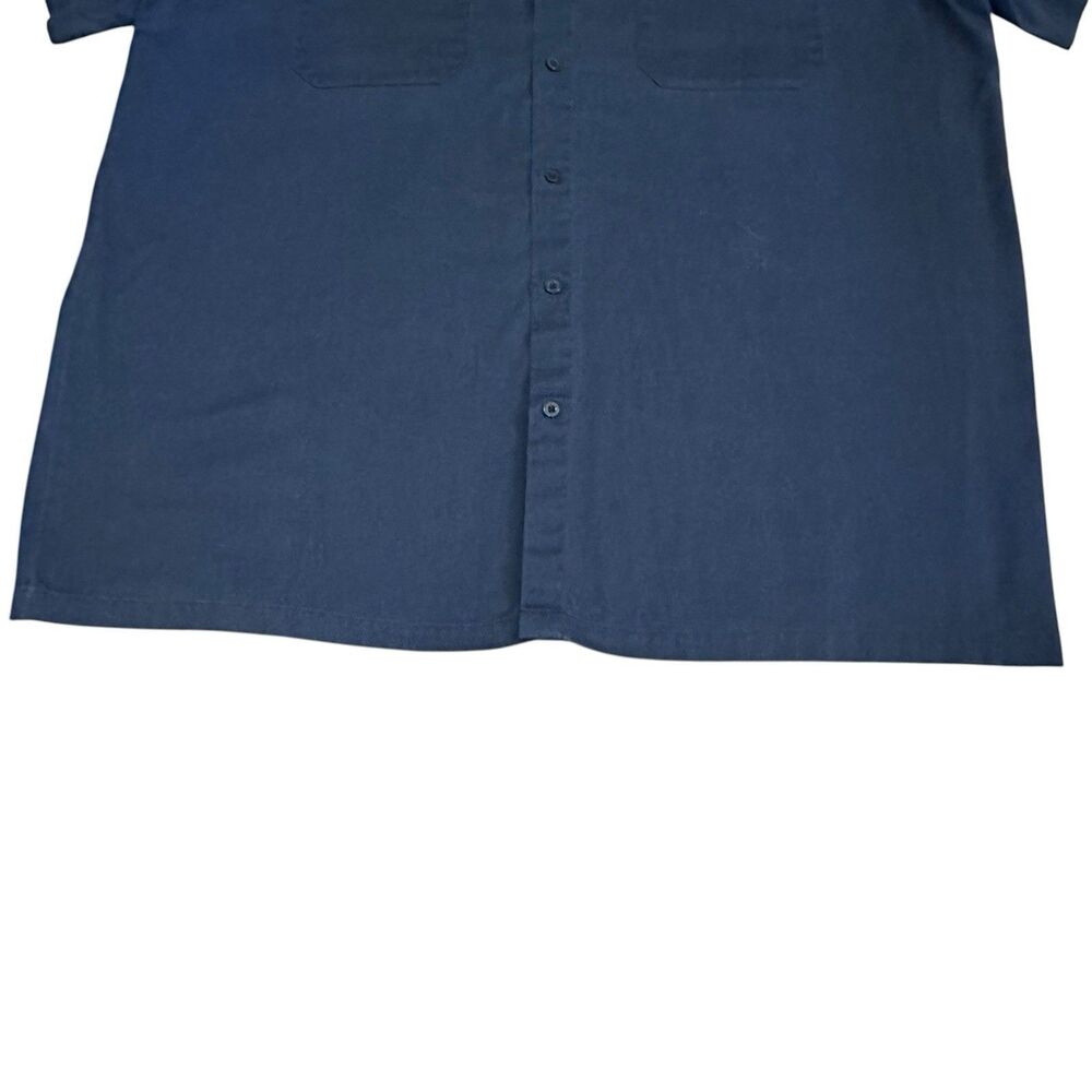 Landshark Lager Button Shirt Mens XXL Mechanic Short Sleeve Blue Embroidered - Picture 4 of 11